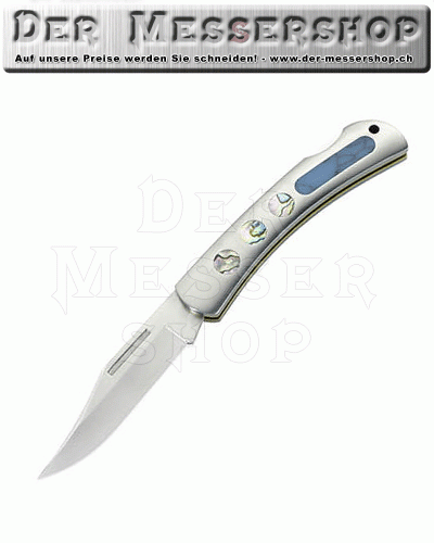 Herbertz Taschenmesser, Stahl 440, Abalone-Einlagen, Türkis-Imit