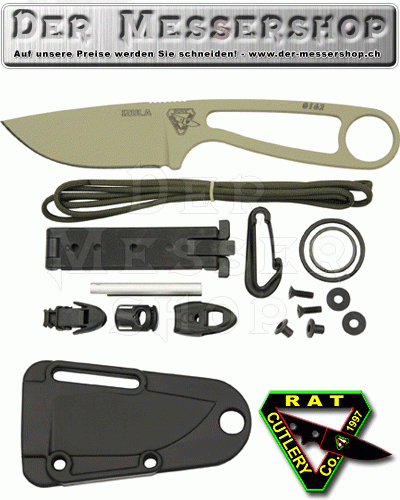 RAT Cutlery Neck Knife Izula with Survival-Kit