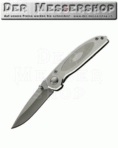 Herbertz Einhandmesser 2, AISI 420, Ganzstahl, Lasergravur, Clip