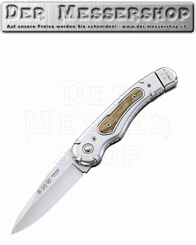 Taschenmesser 3, Stahl AN.58, Leichtmetall, Olivenholz, Clip