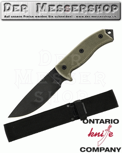 Ontario Outdoormesser RAT-5, 1095 Carbonstahl, Micarta, Cordura-