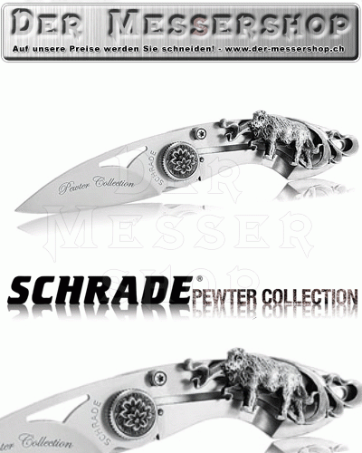 Schrade Einhandmesser, Pewter Collection - Buffalo