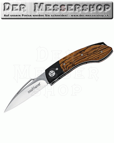 Fox Einhandmesser, N 690-Stahl, Bocote-Holz, Aluminium-Backen, L