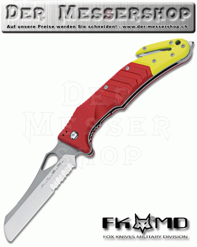FKMD Rettungsmesser A.L.S.R. Red/Yellow, Aluminum