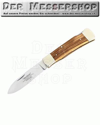 Hartkopf Taschenmesser, Stahl 1.4110, Olivenholz, Neusilber