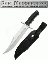 Bowie-Messer, AISI 420, Klinge 25 cm, Pakkaholz, Lederscheide