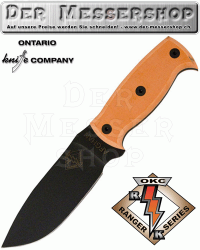 Ranger Knives Afghan. 10&quot; overall - orange - Glattschliff