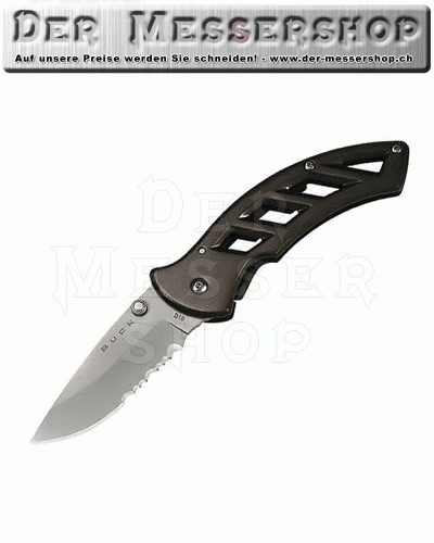 Buck Einhandmesser Parallex, Stahl 420 HC, Edelstahl-Heft, Clip