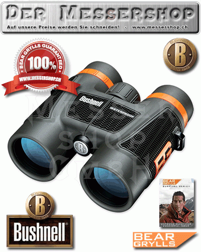 Bushnell Bear Grylls Binocular 10x42mm Black Roof,Twist-Up Eyecu