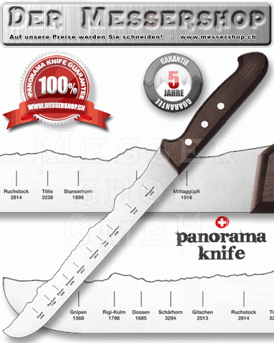 Panorama Knifes - Brotmesser - Zentralalpen - Palisander