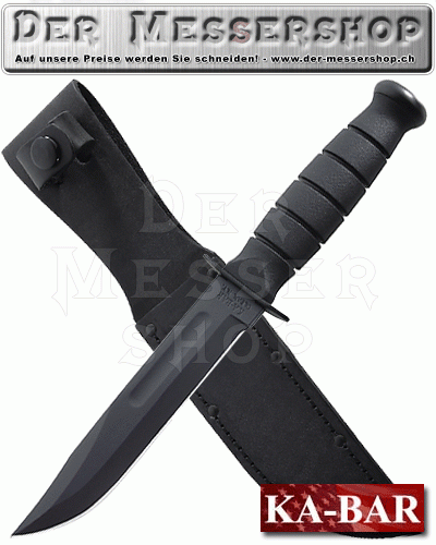 KA-BAR Short Black, Stahl 1095, pulverbeschichtet, Kraton-Griff,