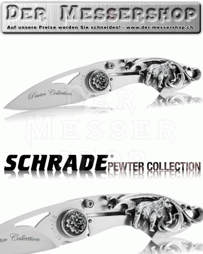 Schrade Einhandmesser, Pewter Collection - Bear / Bär