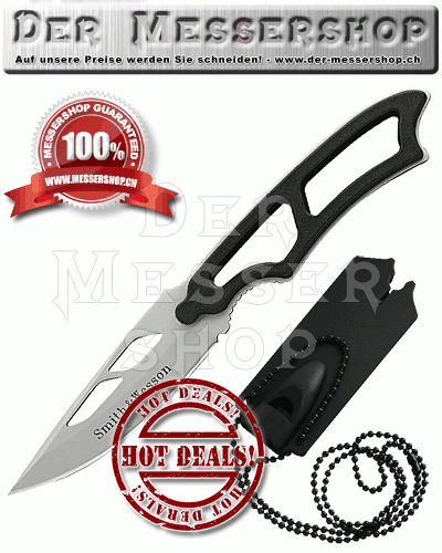 Smith and Wesson Neck Knife, 440 A-Stahl, Kunststoff-Scheide