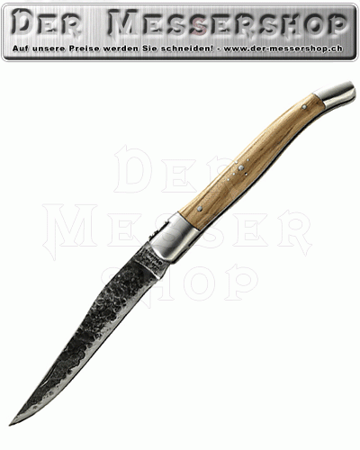 Laguiole-Messer, Stahl 12C27, Schmiede-Design, Olivenholz