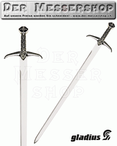 Gladius Schwert Robin Hood, Klinge 83 cm, Griff im Silberfinish,