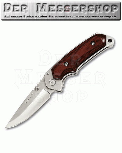 Buck Folding Alpha Hunter, Stahl 154 CM, Rosewood, Lederetui