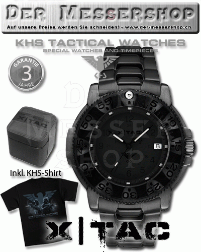 KHS Watch - Armbanduhr Tactical Shadow X|TAC - Edelstahlband