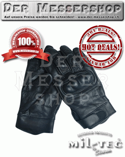 Tactical Handschuhe Leder in schwarz XL/M
