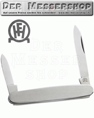 Hartkopf-Taschenmesser, 2-tlg., Stahl 1.4034, Edelstahl-Heft