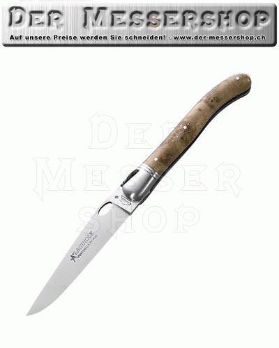 Laguiole-Messer, Stahl 12C27, Wacholderholz, Einhandbedienung, R