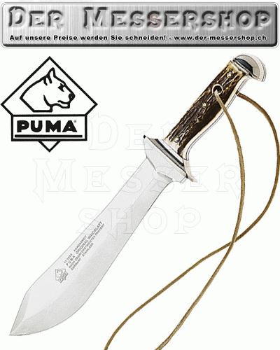 Puma Waidblatt, Stahl 1.4116, Hirschhorn, Lederscheide, Puma-Nr.